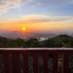 ウッドデッキからの夕日